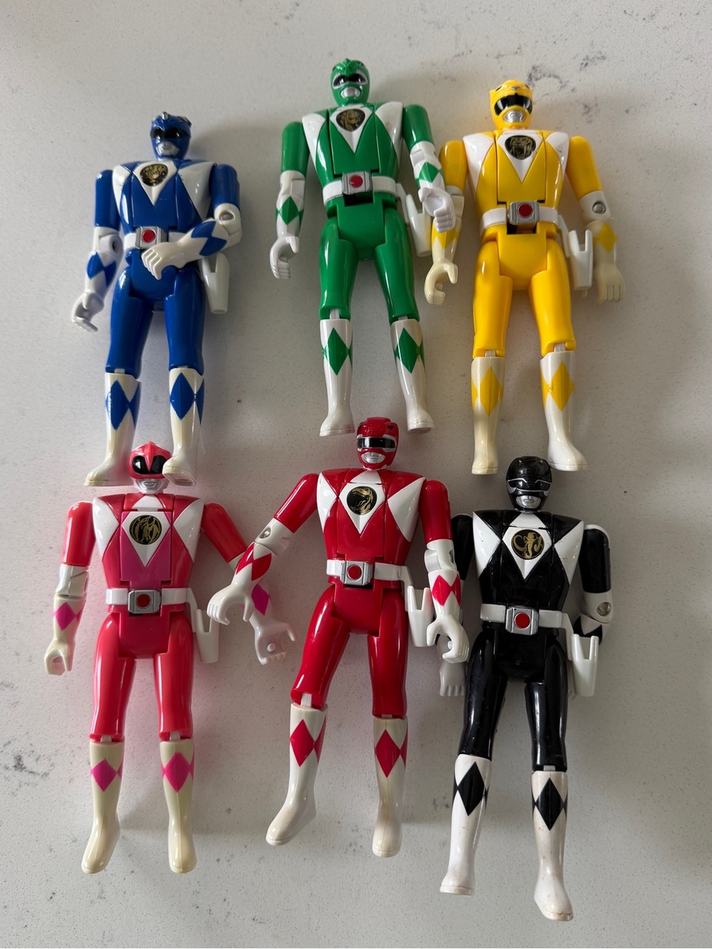 Vintage 1993 Bandai Lot of 6 Mighty Morphin Power Rangers Action Figures